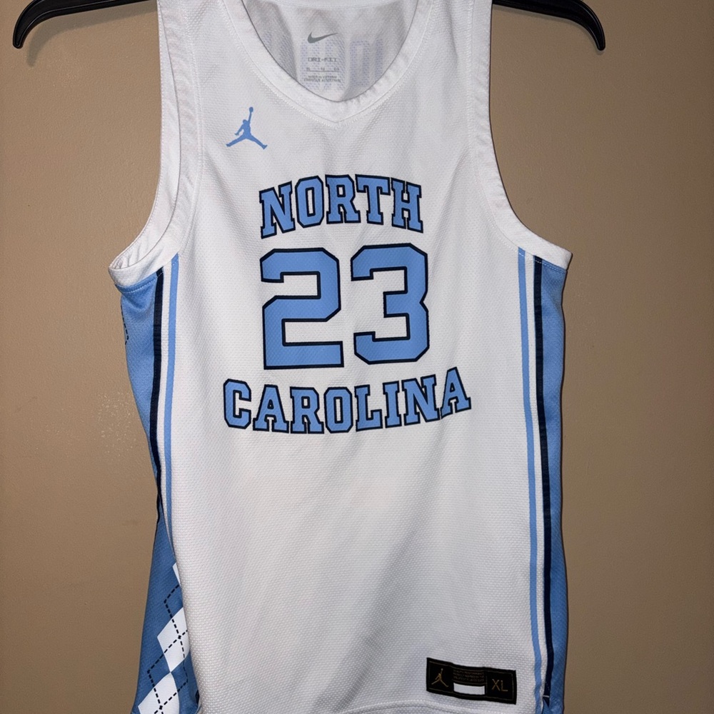 Jordan White and Blue North Carolina Jersey
